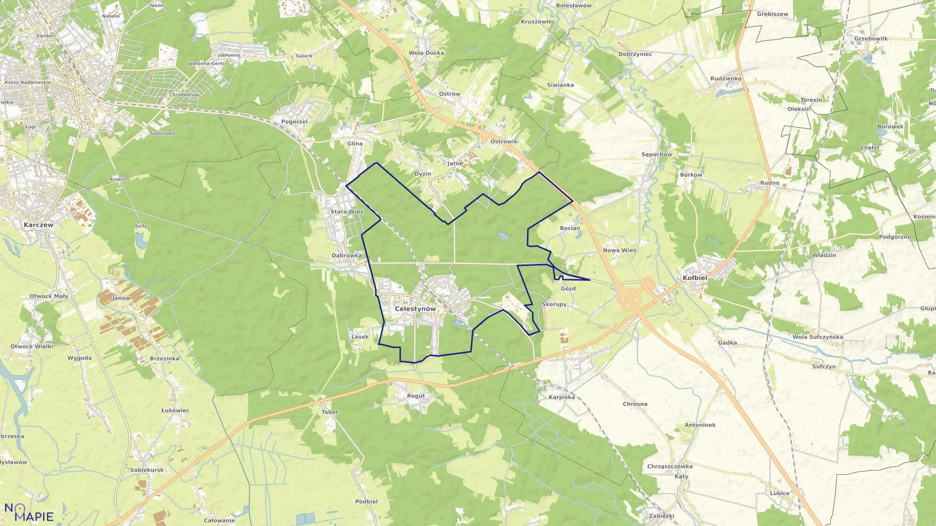 Mapa obrębu CELESTYNÓW w gminie Celestynów