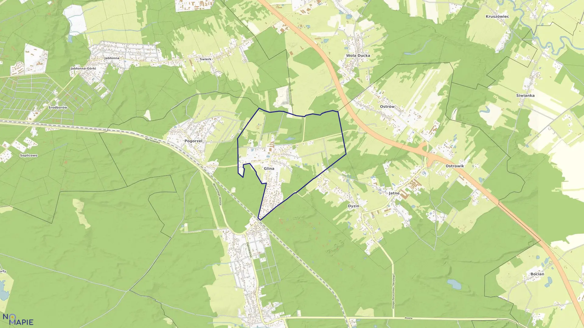 Mapa obrębu GLINA w gminie Celestynów