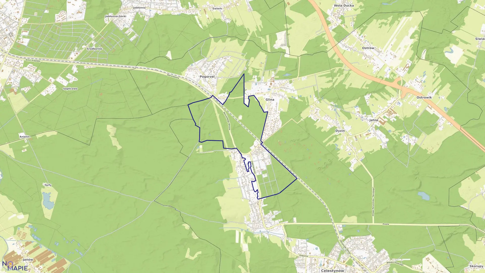 Mapa obrębu STARA WIEŚ w gminie Celestynów