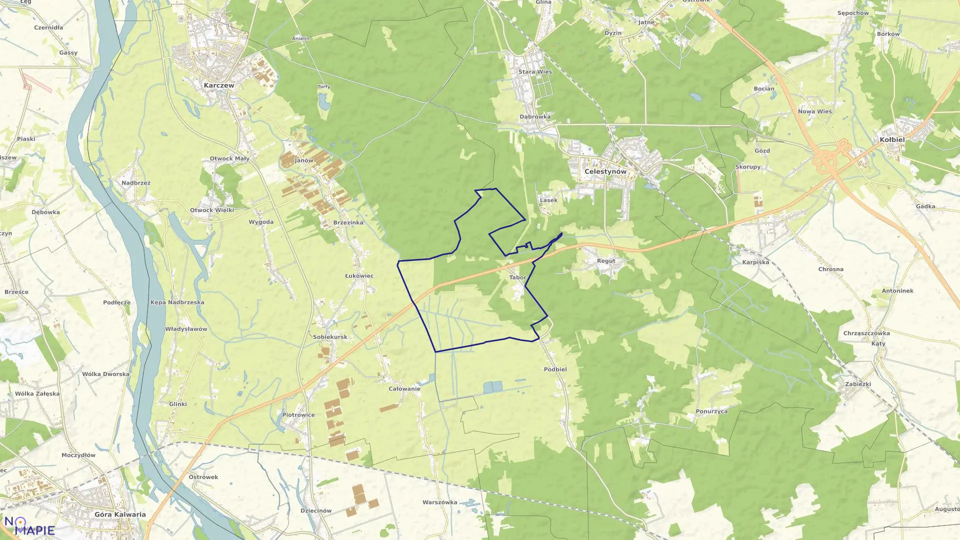 Mapa obrębu TABOR w gminie Celestynów